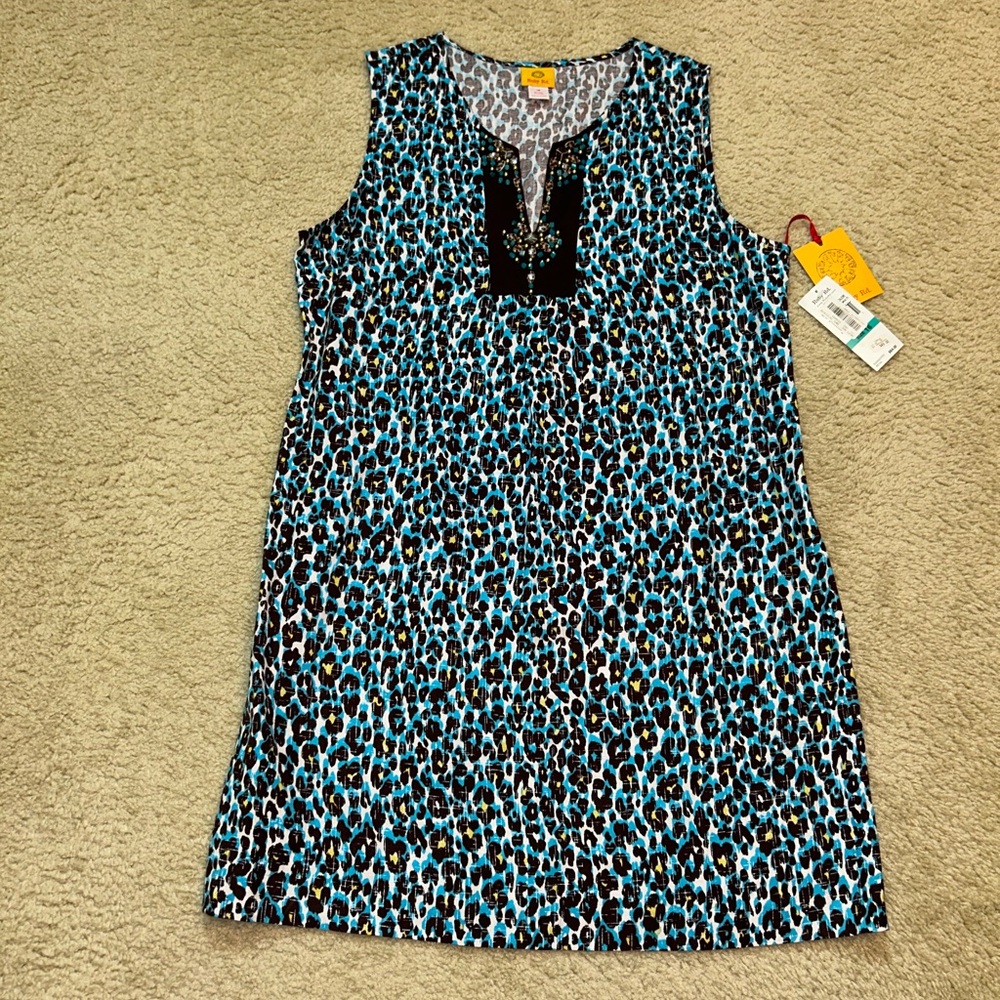 💙🤎♦️NWT Ruby Rd. Animal Print Dress🤎💙 - Picture 2 of 12